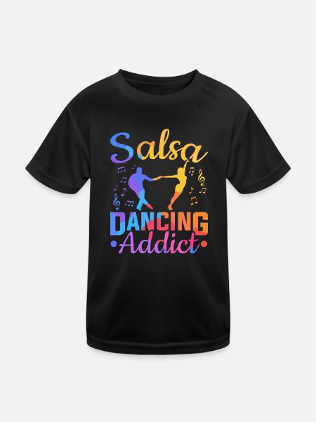 Salsa Dancing Addict Danse Latine Salsa - T-shirt sport Enfant - noir - Devant