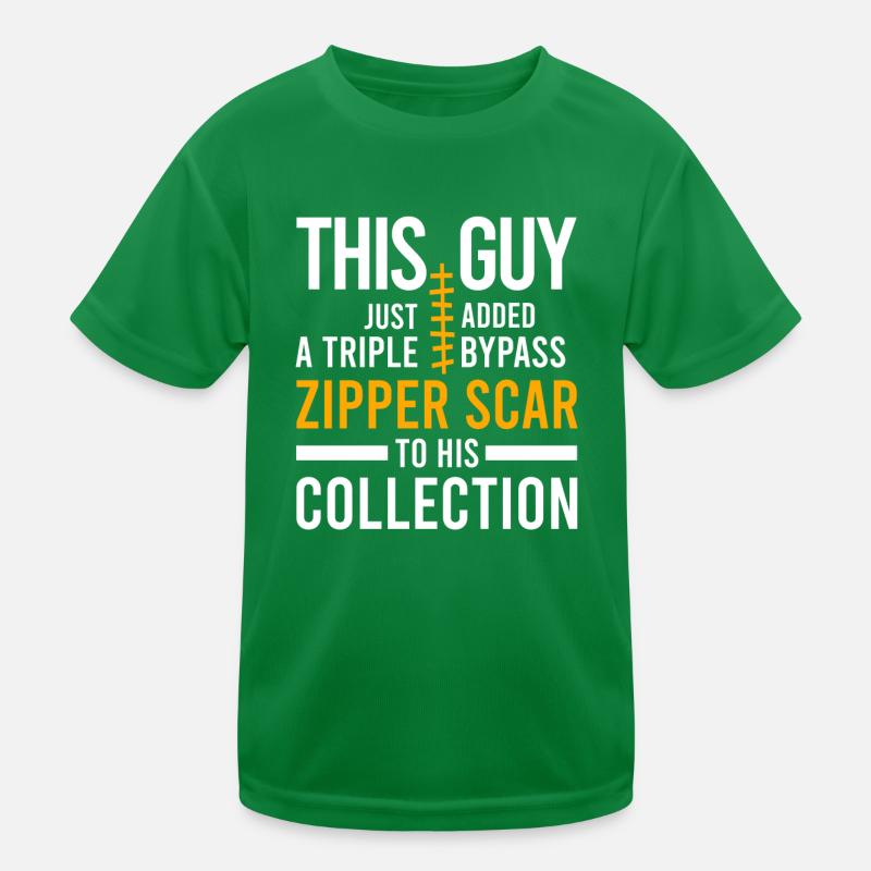 Heart Surgery Survivor Bypass Scars Recovery Gift Kids Functional T-Shirt