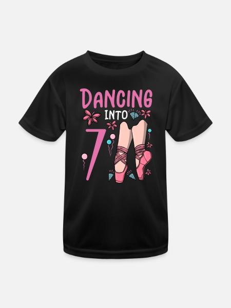 Ballet Shoes Dancing Ballerina 7 Ballett Birthday - Kids Functional T-Shirt - black - Front