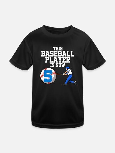 Baseballspieler Dieser Baller ist 5 Geburtstag Baseball - Kinder Funktions-T-Shirt - Schwarz - Vorne