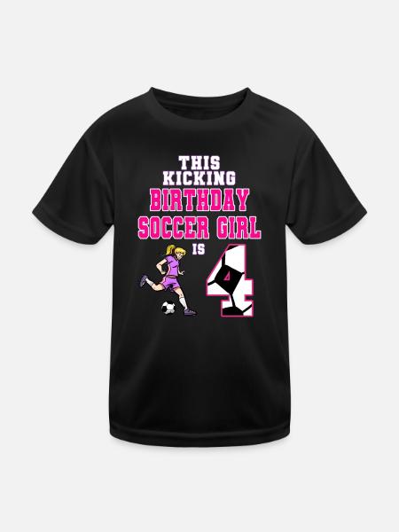 Cette fille de football est 4ème anniversaire de football - T-shirt sport Enfant - noir - Devant