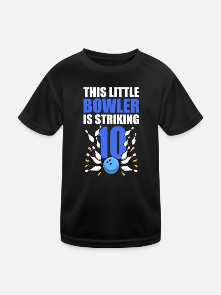 Bowling Ce petit quilleur frappe son 10e anniversaire - T-shirt sport Enfant - noir - Devant