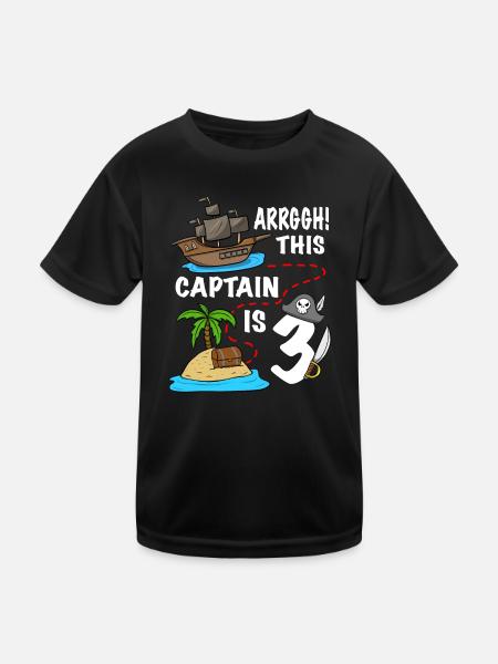 Arrggh! Ce capitaine est 3 Pirate anniversaire - T-shirt sport Enfant - noir - Devant
