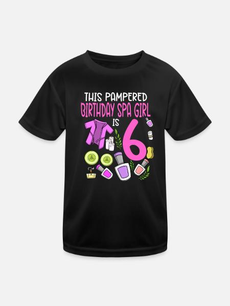 Spa Birthday For Girls 6th Spa Birthday Party - Kids Functional T-Shirt - black - Front