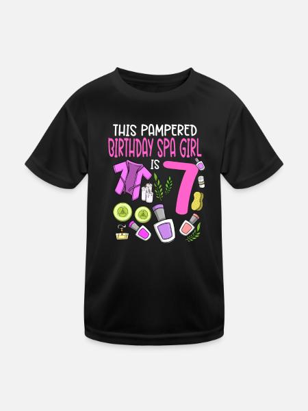 Spa Birthday For Girls 7th Spa Birthday Party - Kids Functional T-Shirt - black - Front