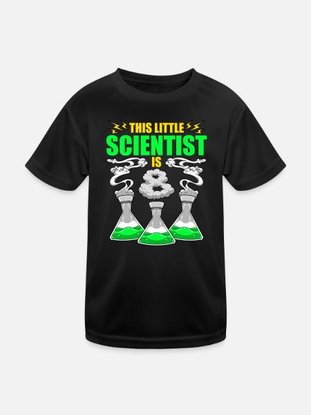 Science Birthday 8th Science Theme Party Scientist - Kids Functional T-Shirt - black - Front