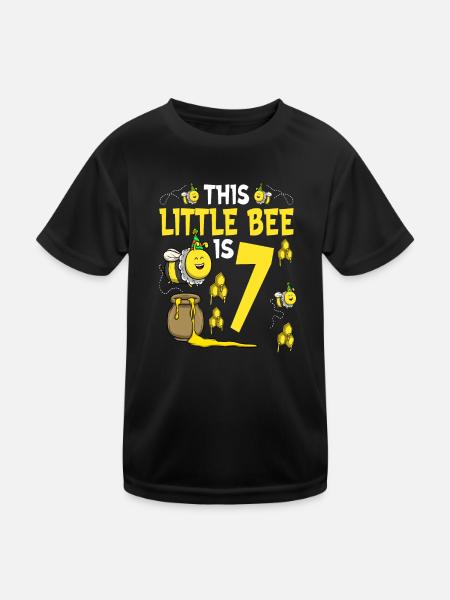 Anniversaire des abeilles pour les filles 7ème anniversaire Bee Party - T-shirt sport Enfant - noir - Devant