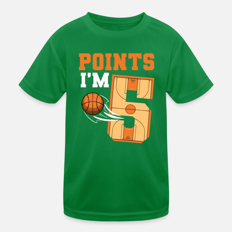 Basketball Geburtstagskind 5. Geburtstag Mottoparty Kinder Funktions-T-Shirt