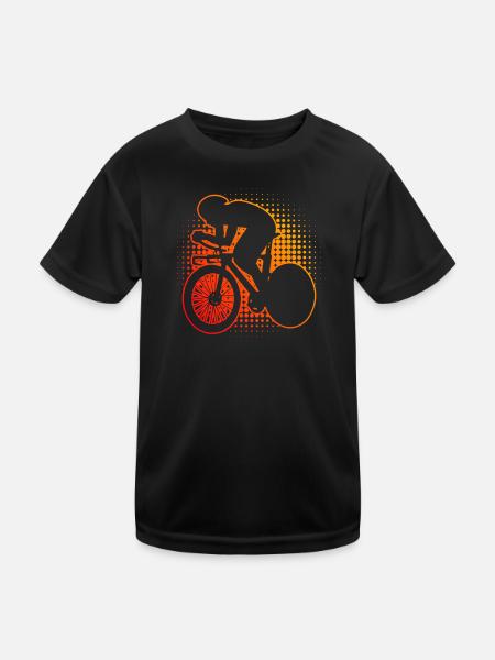 Road Cyclist Road Bike Road Bike Road Bike Road Bike - Kids Functional T-Shirt - black - Front