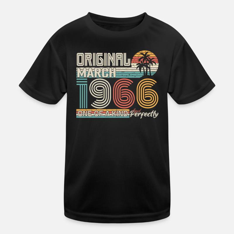 March 1966 birthday March 1966 gift Kids Functional T-Shirt