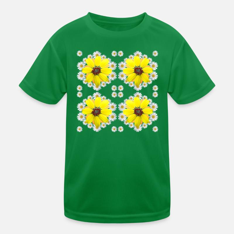 Margeriten gelbe Blüte Gänseblümchen Blumenmuster Kinder Funktions-T-Shirt