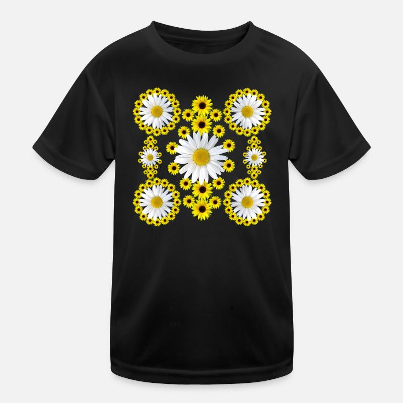Blumen Margeriten Sonnenblumen Gänseblümchen Kinder Funktions-T-Shirt