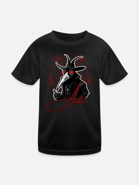 Peste anti-humaine - T-shirt sport Enfant - noir - Devant