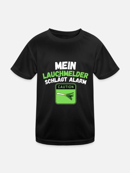 lauch lustig Lauchmelder T-shirt Geschenk lauchig - Kinder Funktions-T-Shirt - Schwarz - Vorne