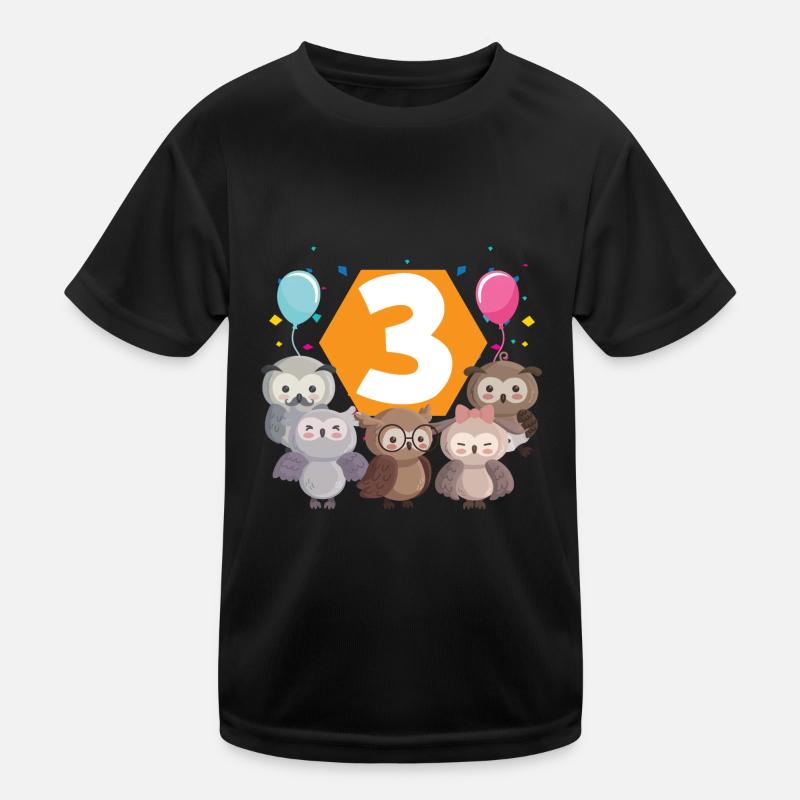 3rd Birthday Baby Three 3 Forest Animals Kids Functional T-Shirt