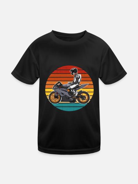 Moto Lifestyle / Moto / Motos motard - T-shirt sport Enfant - noir - Devant
