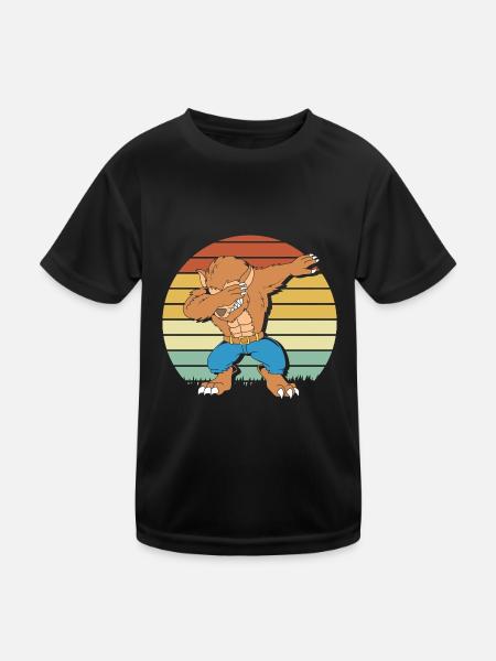Werwolf - Kinder Funktions-T-Shirt - Schwarz - Vorne