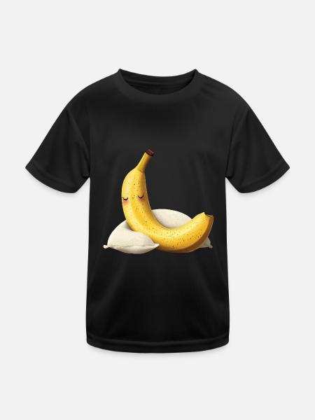 Banane - Kinder Funktions-T-Shirt - Schwarz - Vorne