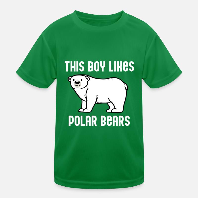 Junge mag süße Eisbären ironisches Sprichwort Kinder Funktions-T-Shirt