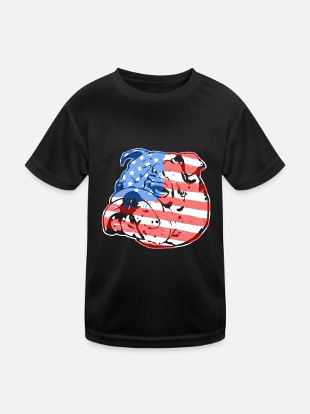 Old English Bulldog Old English Bulldog Flag - Kids Functional T-Shirt - black - Front