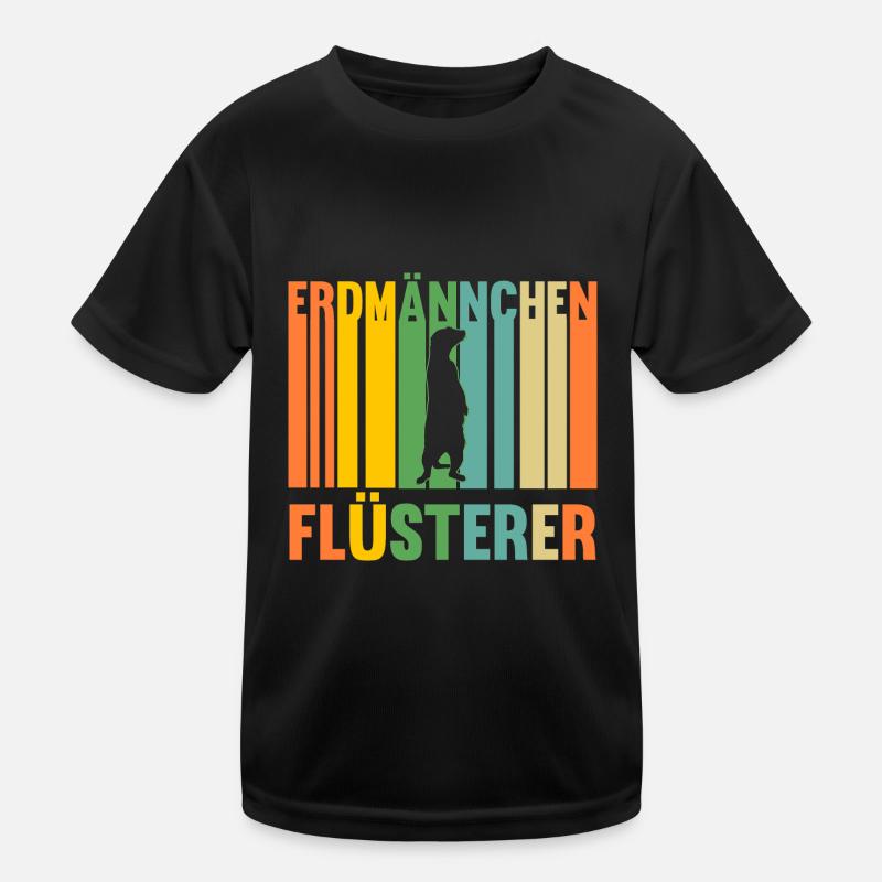 Erdmännchen - Kinder Funktions-T-Shirt - Schwarz