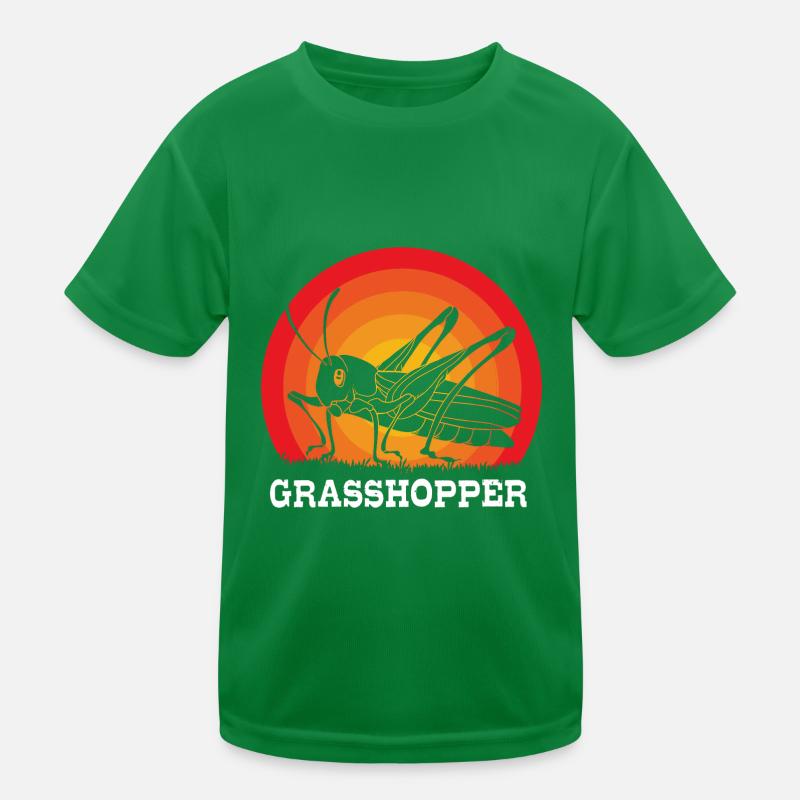 Grashüpfer Heuschrecke Kinder Funktions-T-Shirt
