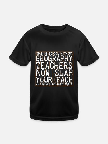 Geografielehrer Geographie Lehrer Schule - Kinder Funktions-T-Shirt - Schwarz - Vorne
