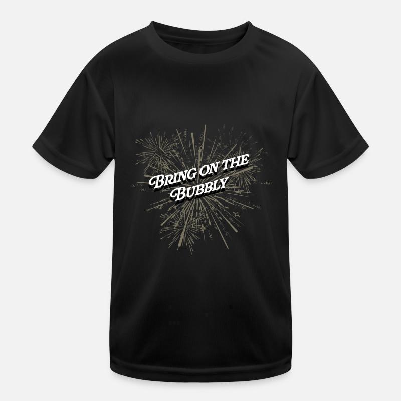 Bringen Sie die sprudelnden glücklichen Neujahrssp Kinder Funktions-T-Shirt