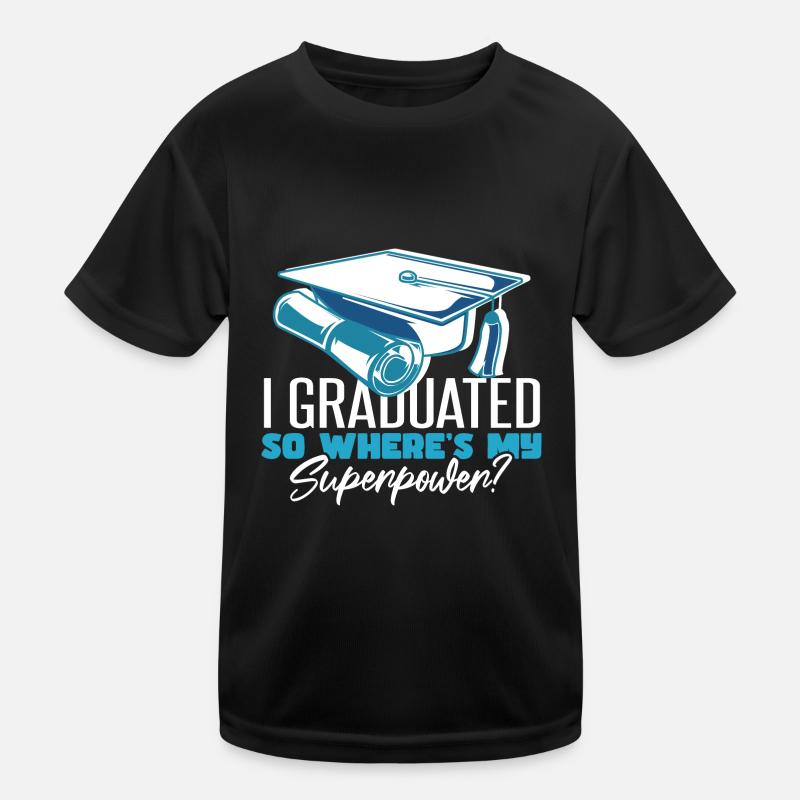 Graduated University Master Graduation Kids Functional T-Shirt