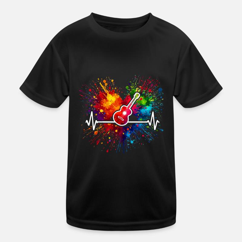 Gitarre Herzschlag Kinder Funktions-T-Shirt
