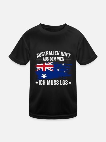 Australien Reise Australier Australierin - Kinder Funktions-T-Shirt - Schwarz - Vorne