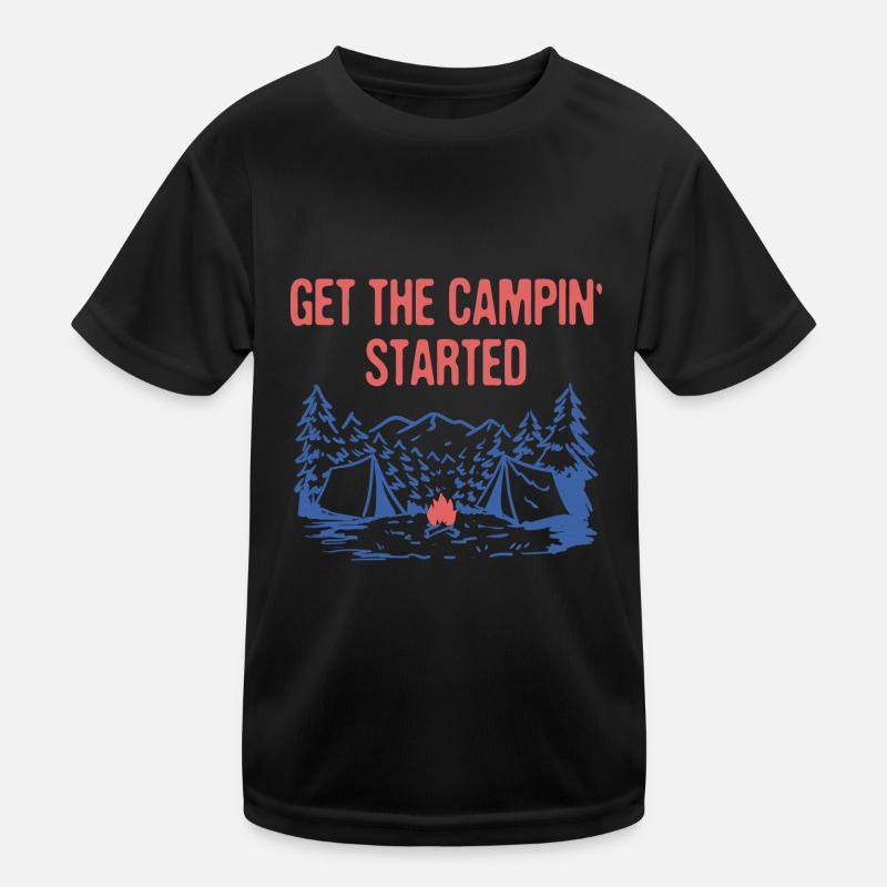 Get the Campin' Started Summer Vacation Tropical Kinder Funktions-T-Shirt