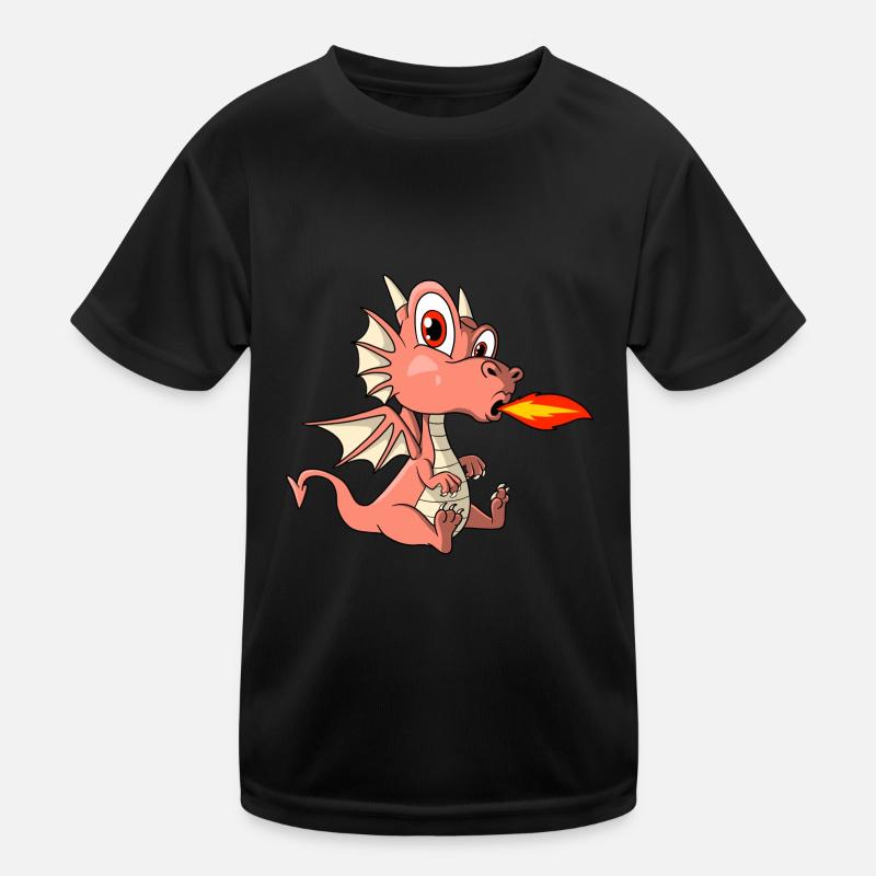Sweet dragon spits fire Kids Functional T-Shirt