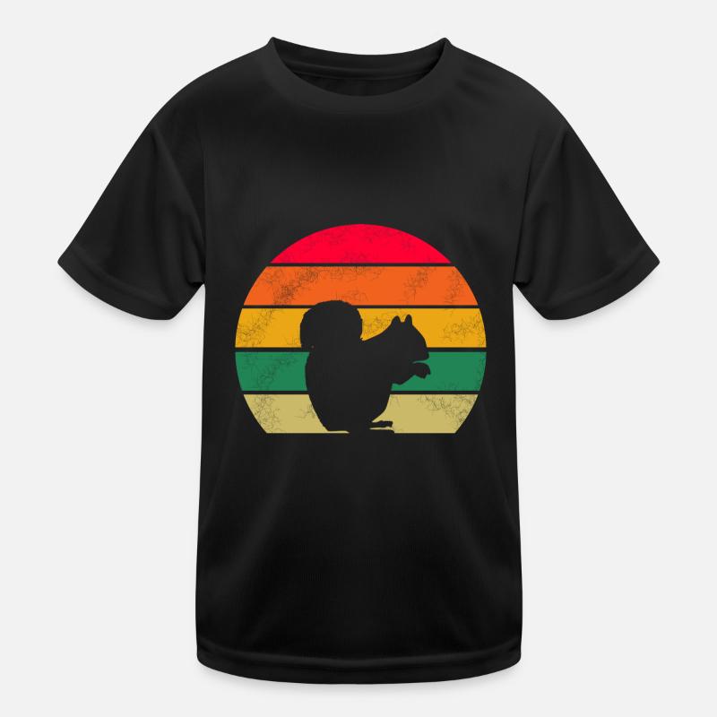 Waldbewohner Nagetier Retro Eichhörnchen Kinder Funktions-T-Shirt