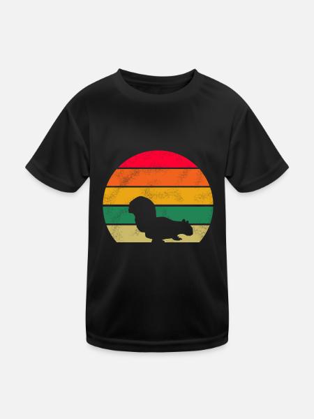 Natur Tier Nagetier Geschenk Retro Eichhörnchen - Kinder Funktions-T-Shirt - Schwarz - Vorne