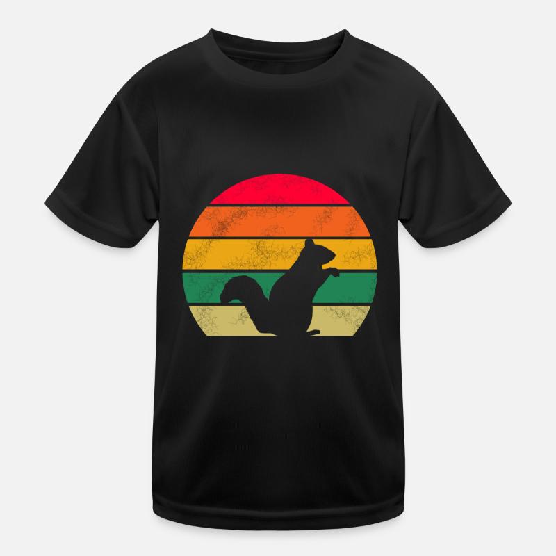 Waldbewohner Wald Tier Retro Eichhörnchen Kinder Funktions-T-Shirt