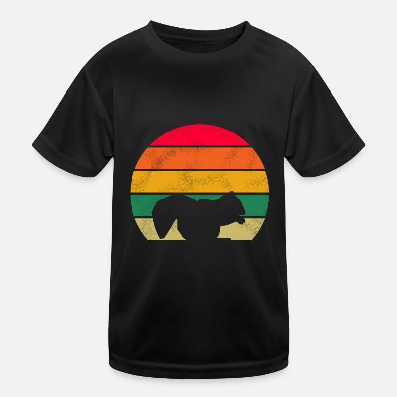 Wald Tier Waldbewohner Retro Eichhörnchen Kinder Funktions-T-Shirt