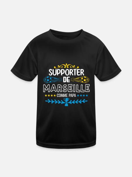 supporteur de Marseille. OM marseille - T-shirt sport Enfant - noir - Devant