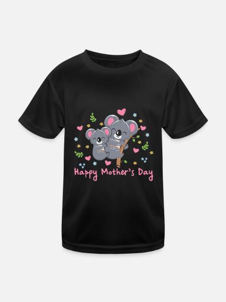 happy Mothersday - Kinder Funktions-T-Shirt - Schwarz - Vorne