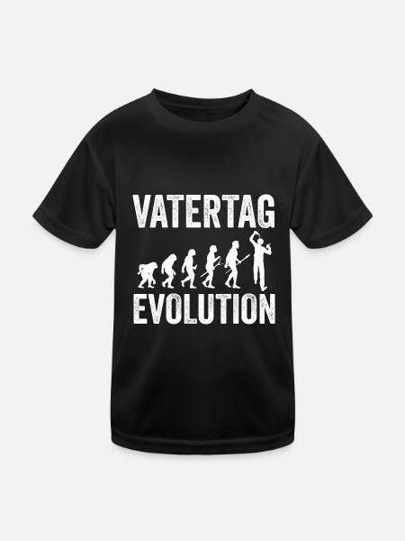 Vater Evolution Vatertag Papa - Kinder Funktions-T-Shirt - Schwarz - Vorne