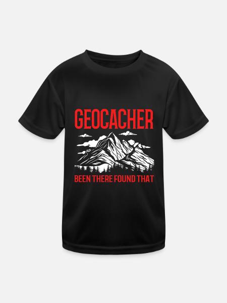 Geocaching Geocache Geocacher - Kinder Funktions-T-Shirt - Schwarz - Vorne
