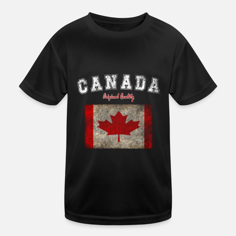 Canada Flag Vintage Canada Kids Functional T-Shirt