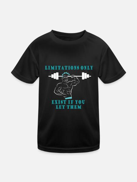Bodybuilding Weight Training Fitness Muscle Building - Kids Functional T-Shirt - black - Front