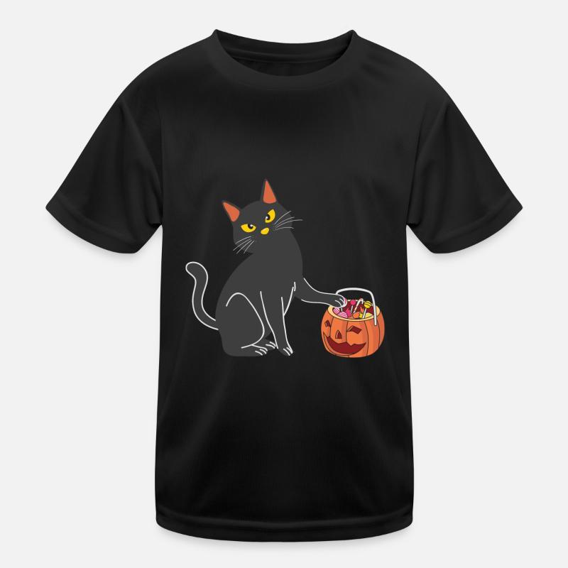Sorcière chat d’Halloween T-shirt sport Enfant