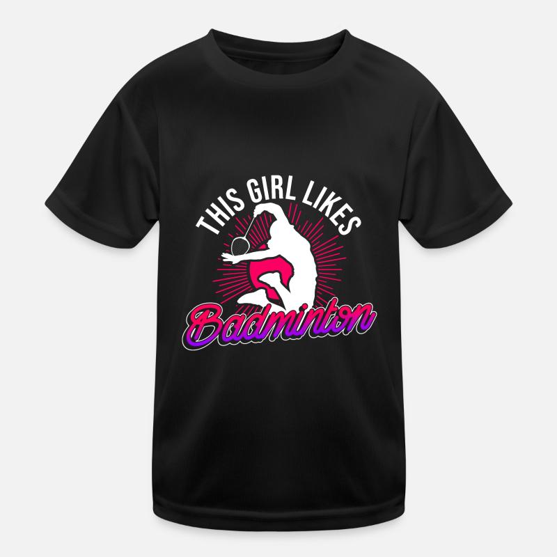 Mädchen mag Badminton Lustiges Sprichwort Kinder Funktions-T-Shirt