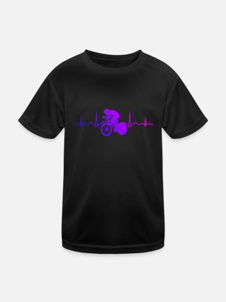 Vélo de route Femme Vélo de route Vélo de route Homme - T-shirt sport Enfant - noir - Devant