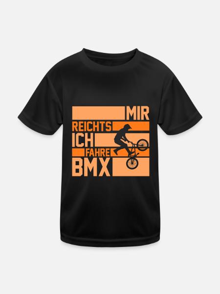 Fahrrad BMX - Kinder Funktions-T-Shirt - Schwarz - Vorne