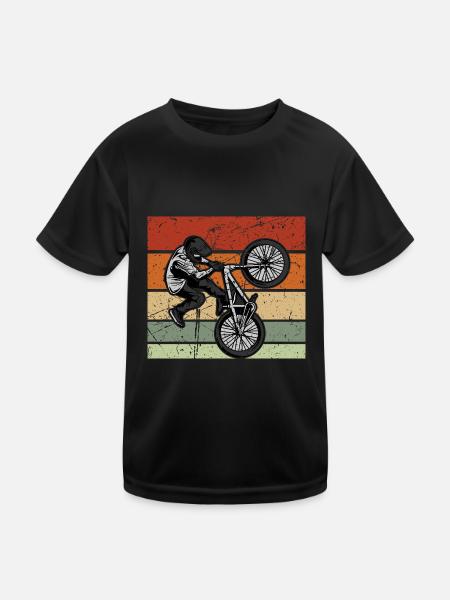 BMX Bike Accessories Children's Bike Gift Retro - Kids Functional T-Shirt - black - Front