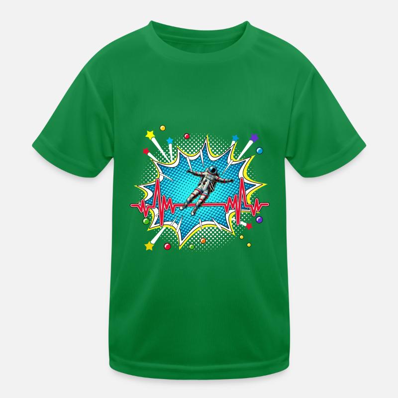 Motorradfahrer Pop Art Comic Retro Herzschlag Kinder Funktions-T-Shirt