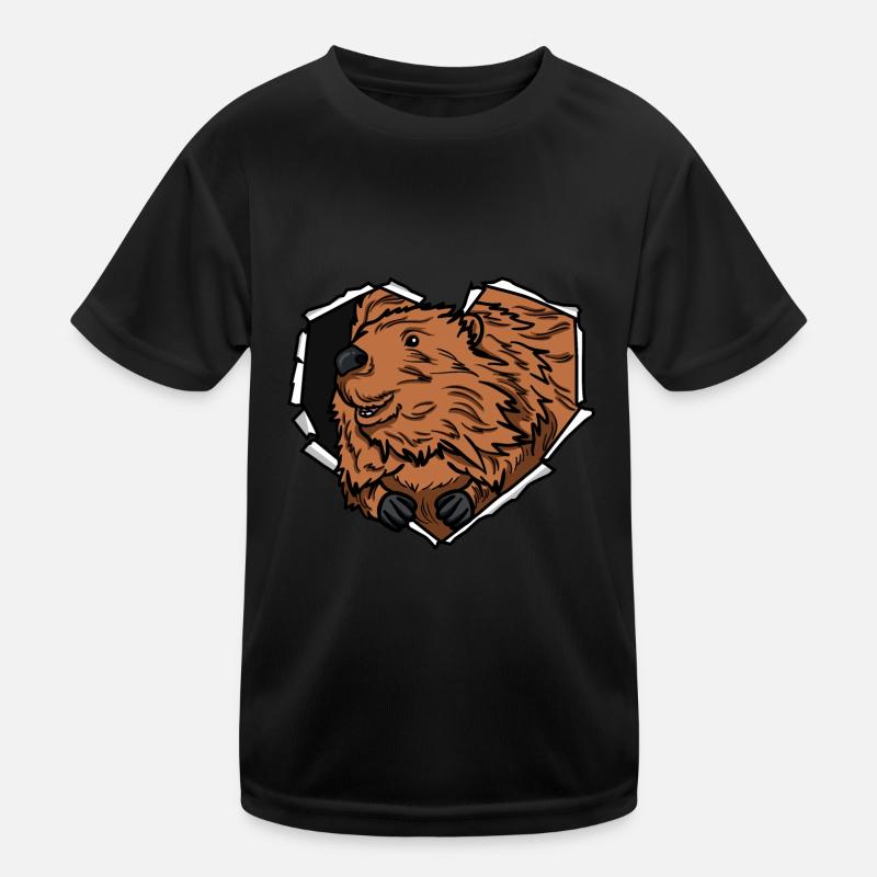 Beaver Crack Torn Hole Heart Bibergesicht T-shirt sport Enfant